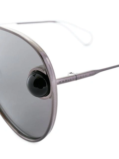 Shop Christopher Kane Eyewear Aviator Sunglasses - Metallic