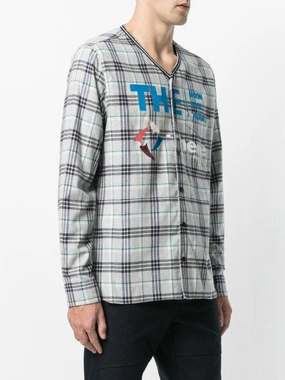 Lanvin Printed Checked Shirt In Grey