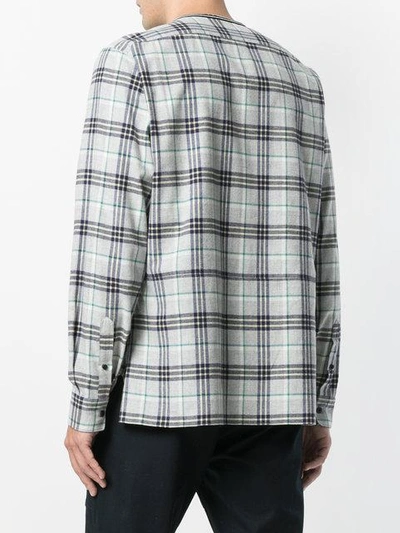 Lanvin Printed Checked Shirt In Grey