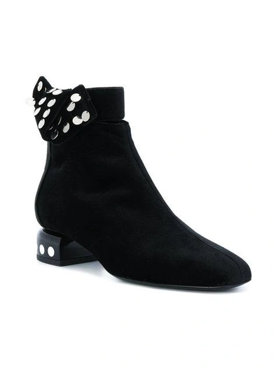 Shop Pierre Hardy Polka Dot Sequin Boots In Black