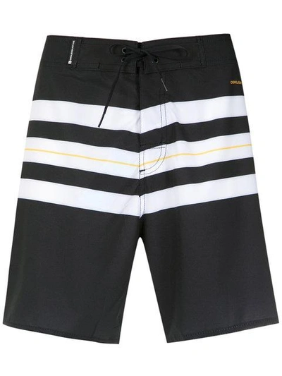 Shop Osklen Striped Swim Trunks In Black