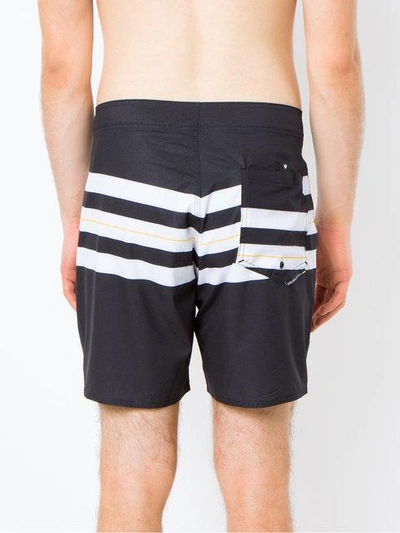 Shop Osklen Striped Swim Trunks In Black