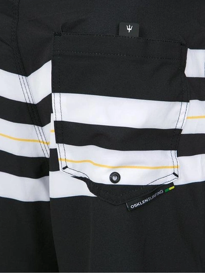 Osklen Striped Swim Trunks In Black