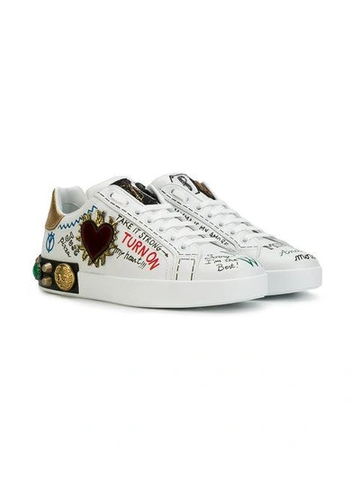 Shop Dolce & Gabbana Appliqué And Print Detailed Sneakers