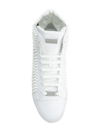 Shop Philipp Plein Spike Studded Hi-top Sneakers In White