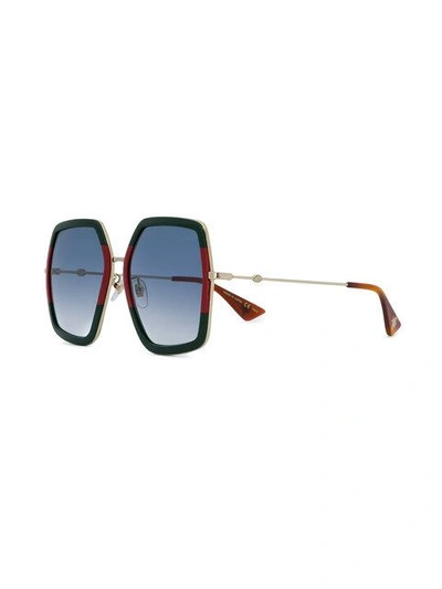 Shop Gucci Eyewear Oversized Sunglasses - Green