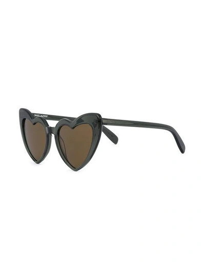 Shop Saint Laurent Lou Lou Sunglasses In Grey