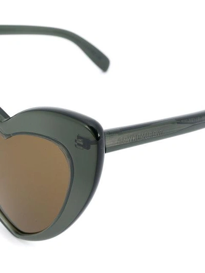 Shop Saint Laurent Lou Lou Sunglasses In Grey