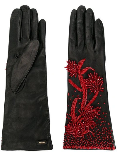 Prada Floral Appliqué Gloves