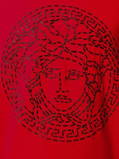 Shop Versace Medusa Embroidered T-shirt