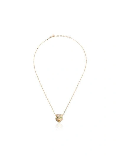 Shop Gucci 18kt Gold Cat Le Marché Des Merveilles Necklace In Metallic