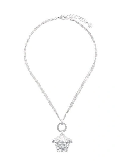 Shop Versace Medusa Chain Necklace In Metallic