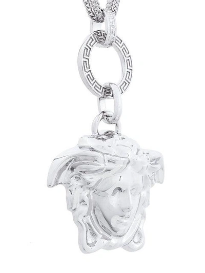 Shop Versace Medusa Chain Necklace In Metallic