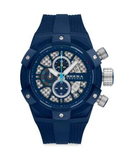 Shop Brera Orologi Supersportivo Quartz Strap Watch In Navy Blue