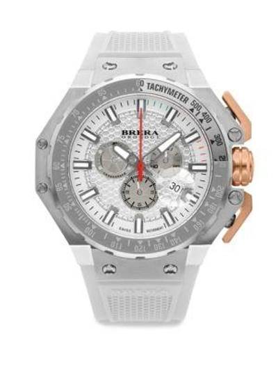 Shop Brera Orologi Gran Turismo Swiss Quartz Strap Watch In Silver
