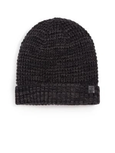 Shop Bickley + Mitchell Faux Sherpa-lined Thermal Cuff Beanie In Black