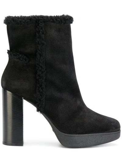 Shop Tod's Faux Shearling-trimmed Ankle Boots