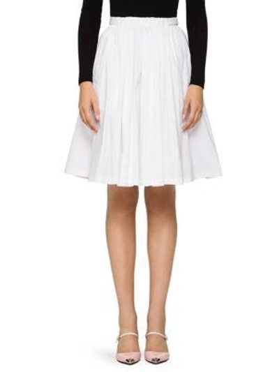 Shop Prada Poplin A-line Skirt In White