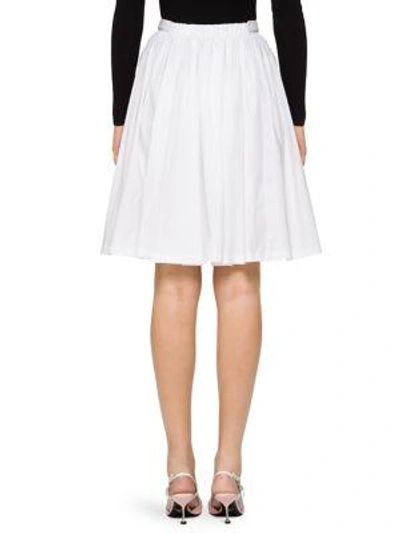 Shop Prada Poplin A-line Skirt In White