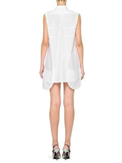 Shop Prada Ruffle Cotton Dress In White