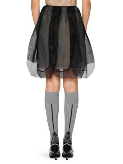 Shop Prada Chiffon Organza Skirt In Black