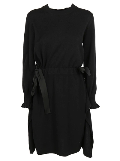 Shop Fendi Long-sleeved Dress In Black