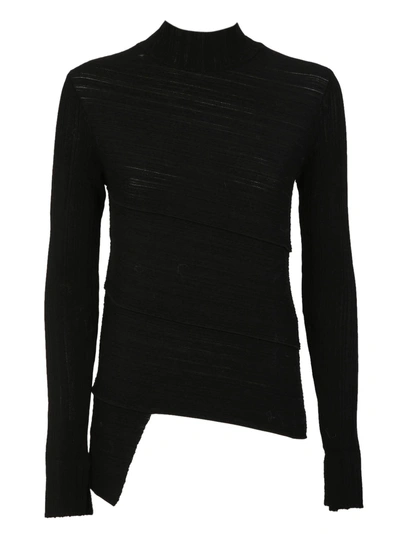 Proenza Schouler Spiral-knit Mock-neck Sweater, Black | ModeSens