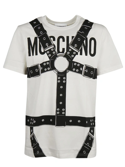 Shop Moschino Logo And Harness Print T-shirt