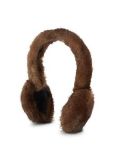 Shop Surell Mink Fur Earmuffs In Brown Natural