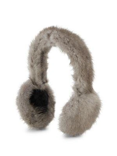 Shop Surell Mink Fur Earmuffs In Grey