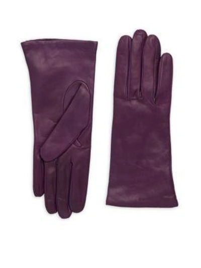 Shop Portolano Women's Smooth Leather Gloves In Dark Currant