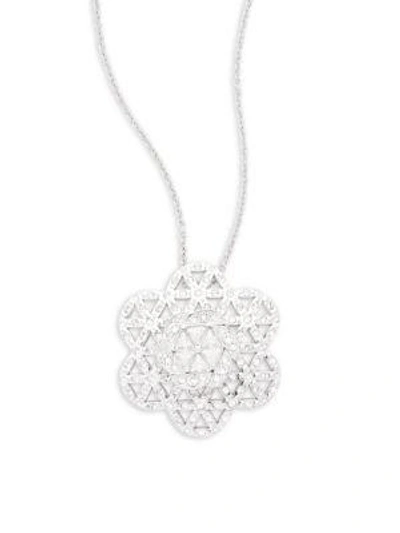 Shop Swarovski Crystal Brooch Necklace In Silver