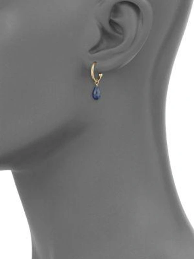 Shop Saks Fifth Avenue Sapphire And 14k Gold Drop Earrings