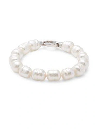 Shop Majorica Women's Sterling Silver & Pearl Divine Bracelet In White