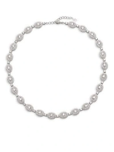 Shop Adriana Orsini Cubic Zirconia Oval Necklace In Silver