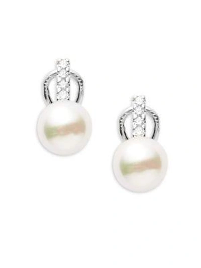 Shop Majorica 7mm White Faux Pearl & Sterling Silver Hollow Fill Earrings