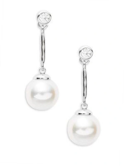 Shop Majorica 10mm White Faux Pearl, Sterling Silver Hollow Fill Dangle & Drop Earrings