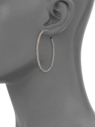Shop Adriana Orsini Jumbo Micropave Silvertone Hoop Earrings