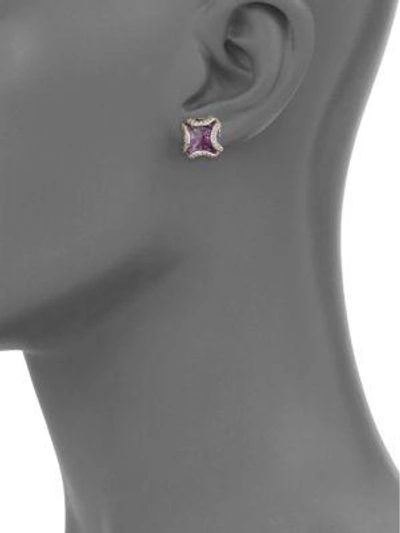 Shop John Hardy Sterling Silver Stud Earrings In Purple