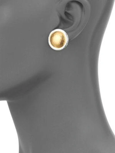 Shop Gurhan 24k Yellow Gold-plated Button Earrings In Silver