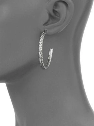 Shop John Hardy Women's Textured Sterling Silver Hoop Earrings/2"