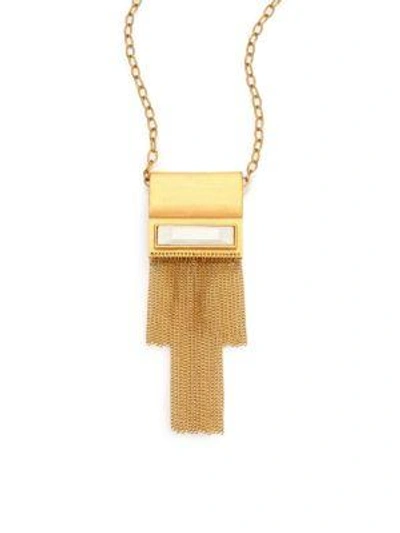 Shop Stephanie Kantis Waterfall Tassel Pendant In Gold