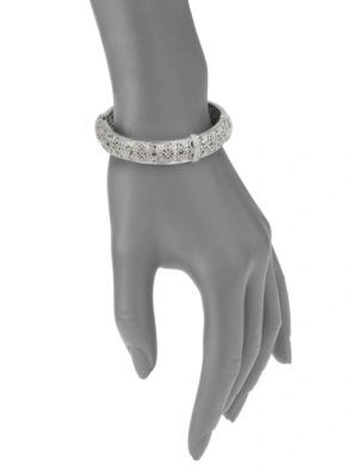 Shop Adriana Orsini Pavé Filigree Bangle Bracelet In Rhodium