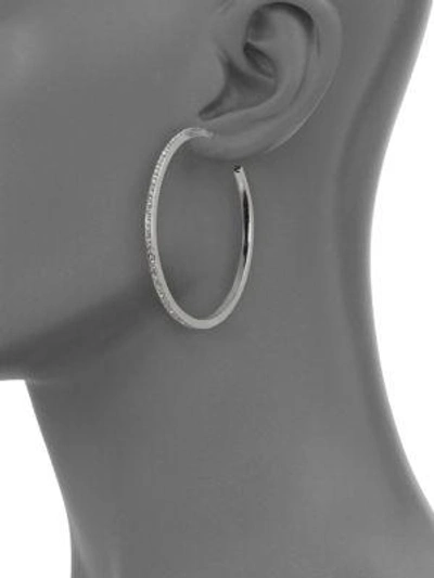 Shop Adriana Orsini Pavé Hoop Earrings/2" In Silver