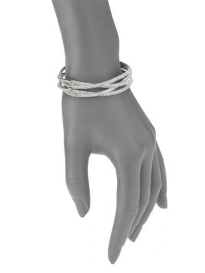 Shop Adriana Orsini Pavé Intertwined Bangle Bracelet In Rhodium