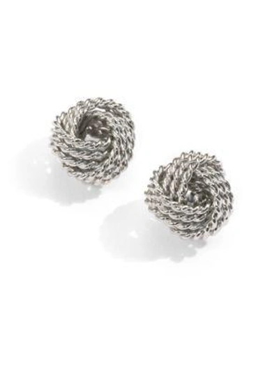 Shop Saks Fifth Avenue Women's Sterling Silver Twisted Knot Stud Earrings