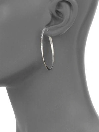 Saks Fifth Avenue Women's Sterling Silver Hammered Hoop Earrings In Silver