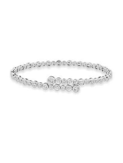 Shop Saks Fifth Avenue Women's Certified Diamonds & 14k White Gold Twist Bangle Bracelet