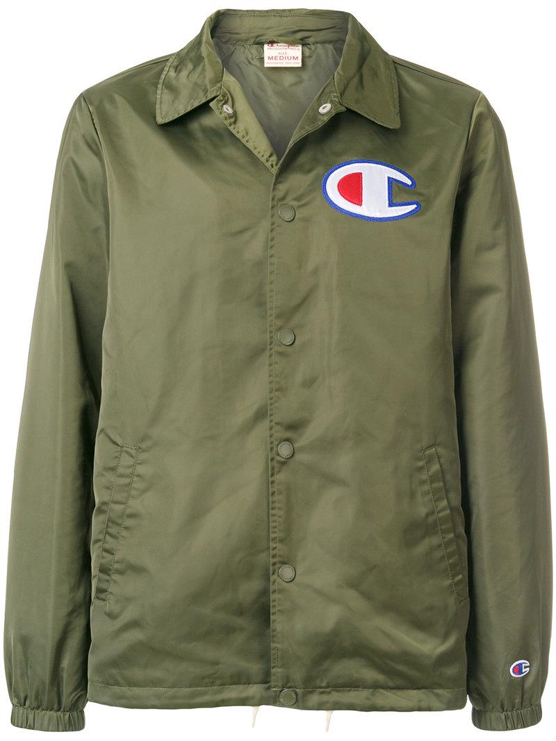 champion coach jacket green