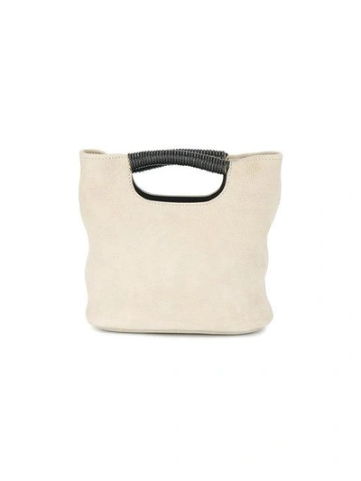 Shop Simon Miller Ivory Birch Mini Leather Tote Bag - Neutrals